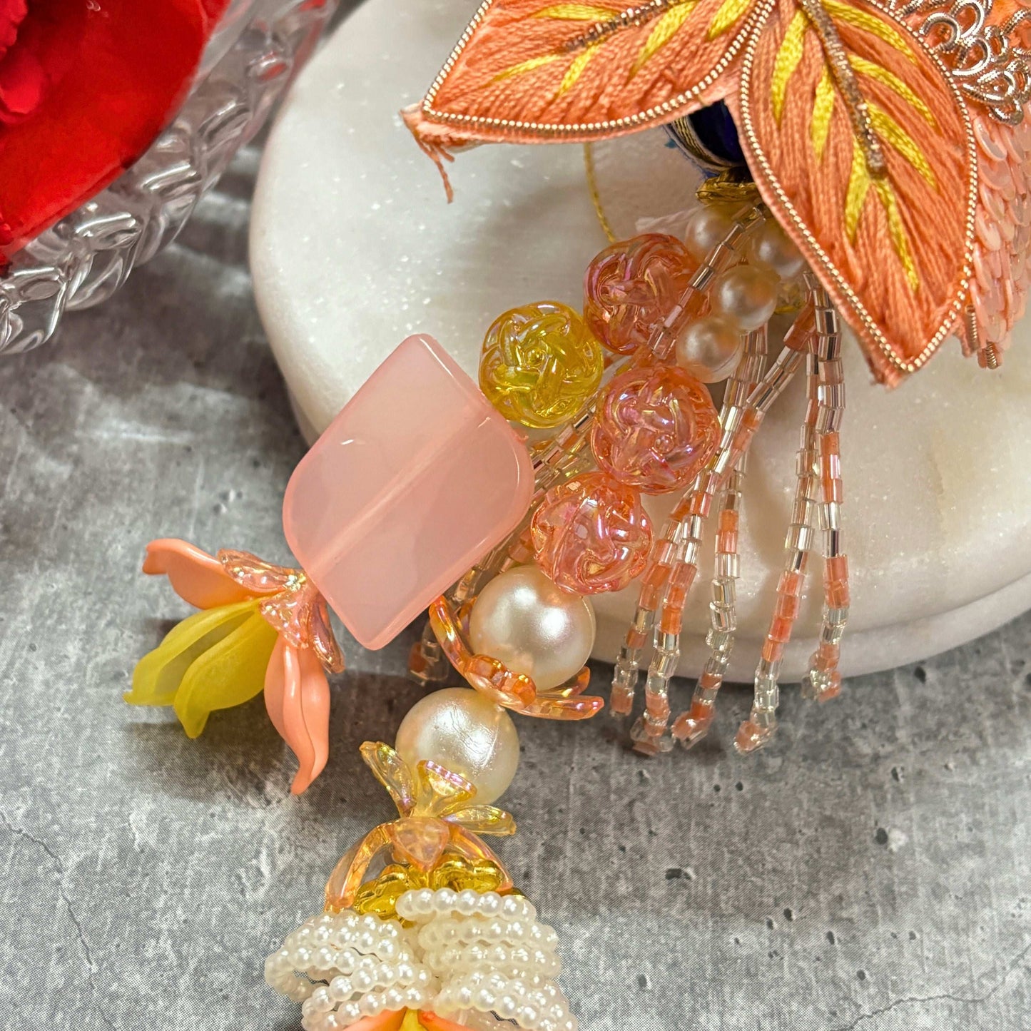 Designer Butterfly Rakhi with Latkan Rakhi for Bhaiya Bhabhi featuring intricate details and vibrant colors